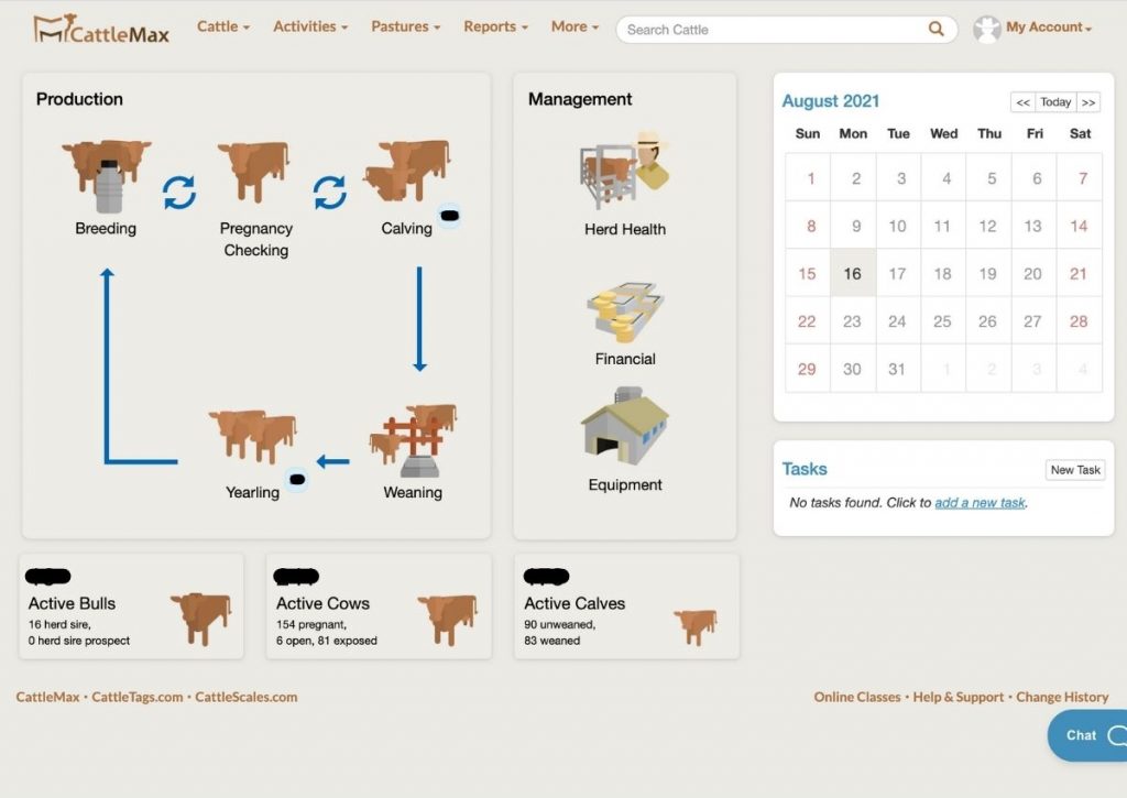 Home page of CattleMax.